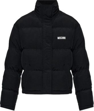 Moschino Ge&iuml;soleerd jack met opstaande kraag - Dames - Winterjassen - Zwart - S - Leer - Jassen