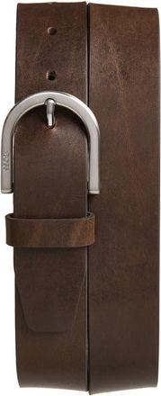 BOSS Roul Leather Belt in Dark Brown at Nordstrom, Size 36