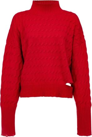 Pinko Nymphaeum 1 Turtleneck - Dames - Coltruien - Rood - XS - Katoen - Truien & Vesten
