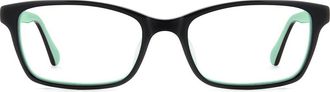 Kate Spade New York jackeline 52mm rectangular optical glasses in Black Green at Nordstrom