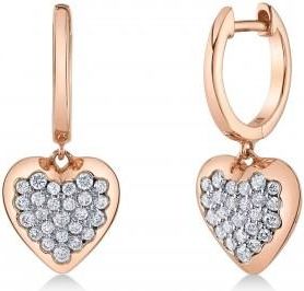 Allurez Diamond Heart Drop Earrings 14K Rose Gold (0.44ct)