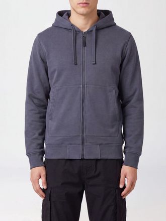 Stone Island Felpa con cappuccio in cotone organico con zip e patch logo