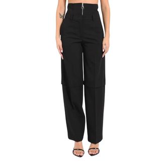 Patrizia Pepe Straight Trousers, female, Black, L, Wide Trousers