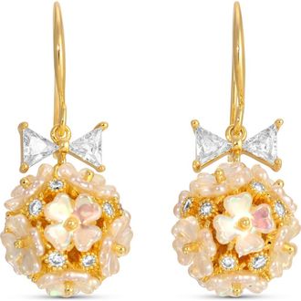 Eye Candy Los Angeles Judith Cubic Zirconia Ball Drop Earrings in Gold at Nordstrom Rack