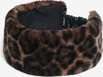 Apparis Stirnband aus Plüsch mit Leopardenprint Eleni