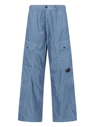 C.P. Company Wide-Leg Cargo Pants with Lens Detail and Smooth Fabric