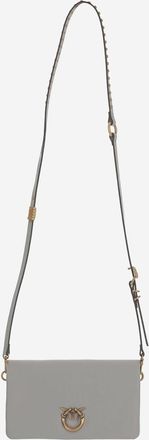 Pinko Womens Shoulder Bag Grey Pearl Pearl-Antique Gold Leather Pearl/antique