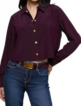 L'agence Cosette Pinstriped Shirt In Dark Malbec
