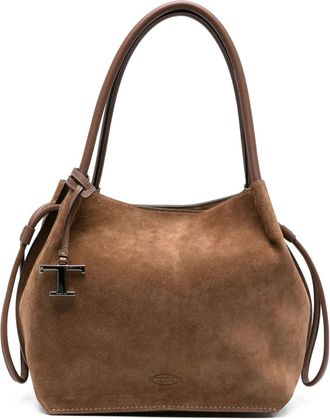 Tod's Borsa tote in pelle scamosciata - Marrone