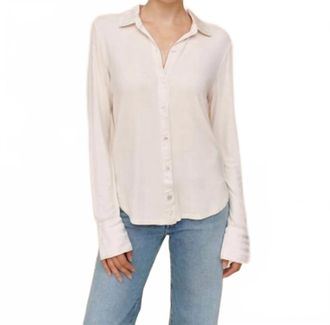 Bella Dahl Mixed Button Down Shirt In Winter White