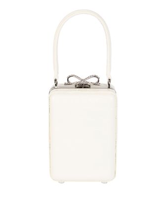 Self Portrait Glossy Rigid Mini Bow Clasp Handbag