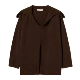 Twinset V-neck Knitwear - Knitwear - Mujer - Marr&oacute;n - M