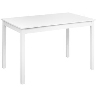 Beliani Beliani - Mesa De Comedor Madera De Chopo Tablero De Mdf Cocina Cottage Escandinavo 119 X 73 Cm Blanco Barlee