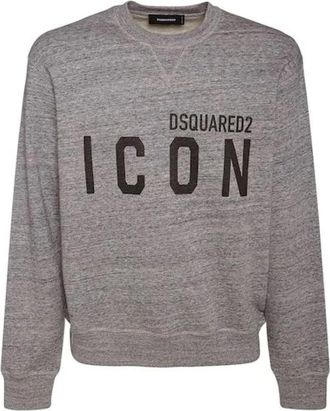 Dsquared2 Comfortabele en Stijlvolle Sweater - Heren - Sweatshirts - Grijs - S - Katoen - Hoodies & sweatvesten
