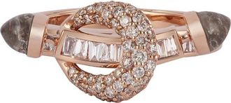 Ananya 18kt rose gold Chakra diamond ring - women - 18kt Rose Gold/Diamond - 53 - Pink