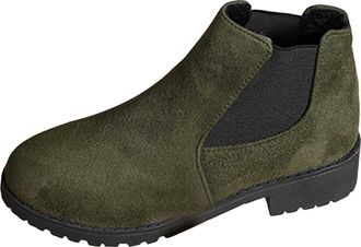 Generic Ankle Boots for Women UK Fashion Chelsea Boots Ladies Comfortable Waterproof Wellies Boots Outdoors Garden Walking(D-Army Green,10)