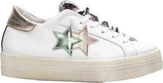 2Star Witte leren platformsneakers voor dames - Dames - Sneakers - Wit - 38 EU - Leer - Schoenen