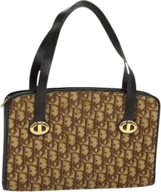 Dior Pre-owned Handbags, female, Brown, Size: ONE SIZE Pre-owned Trotter Canvas Hand Bag