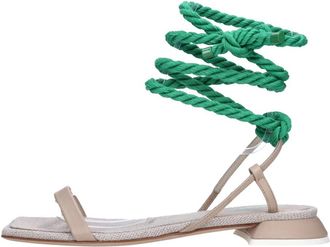 3Juin Platte schoenen Beige - Dames - Sandalen - Beige - 37 1/2 EU - Leer - Schoenen