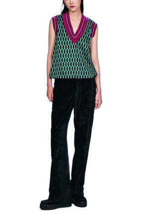 Anna Sui Velour Pants in Black at Nordstrom, Size 6