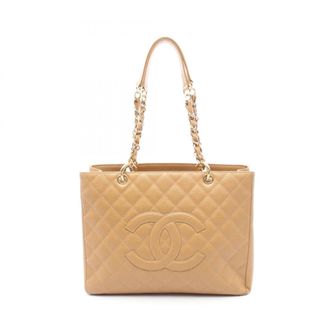 Chanel Brown Grained Calfskin Handbag Tote Bag (Pre-Owned)