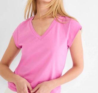 Nic+Zoe V-Neck Supima Cotton Tee In Crocus