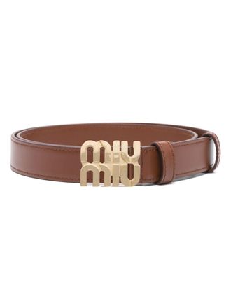 Miu Miu Cintura con logo - Marrone