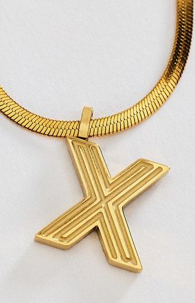 Anthropologie Water Resistant Initial Necklace