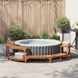 vidaXL Vidaxl - Alrededor De Spa Marr&oacute;n &Oslash;275 Cm Madera Maciza De Acacia