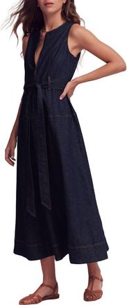 Boden Sleeveless Zip Denim Dress in Indigo Wash at Nordstrom, Size 10