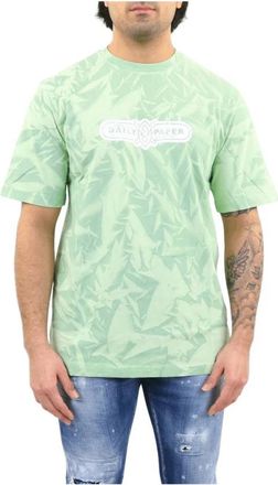 Daily Paper Clothing Groene Menef T-shirt- Normale Pasvorm - Heren - T-shirts - Groen - S - Tops