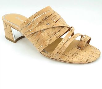 Donald J Pliner Women Marlow Heel Sandal In Natural Silver Cork