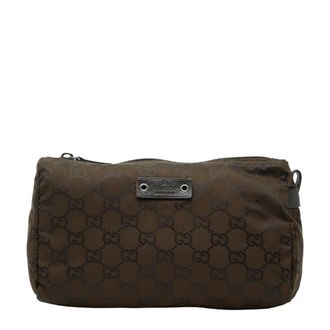 Gucci Brown Nylon Wash Bag (Pre-Owned)