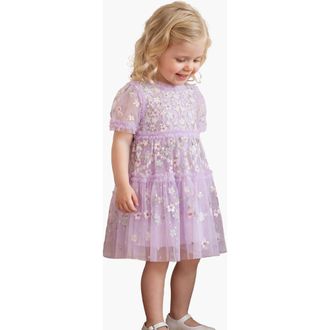 Needle & Thread Garland Ribbon Baby Dress in Lilac Pearl/pastel at Nordstrom, Size 12-18M