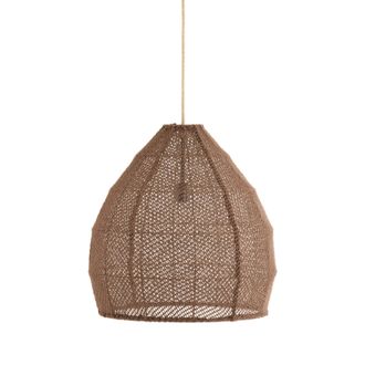 Light & Living L&aacute;mpara Colgante - Makassar - Marr&oacute;n - Textil - - Light&living