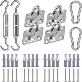 OEM Kit De Fijaci&oacute;n Para Toldos, Kit De Montaje Para Velas De Sombra, Kit De Fijaci&oacute;n Para Telas De Sombra, Kit De Fijaci&oacute;n Para Formas Triangulares, Cuad