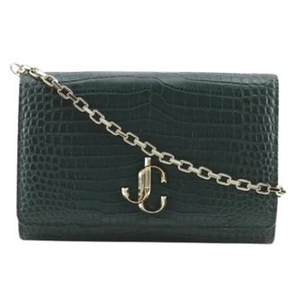 Jimmy Choo London Pre-owned Shoulder bag - Dames - Pre-owned - Groen - Maat: ONE Size Leer