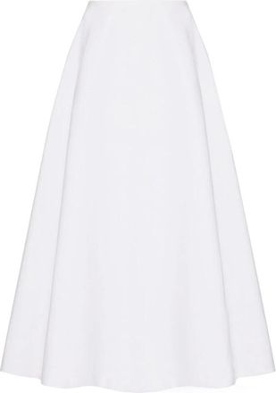 Valentino Garavani Elegante Zwarte Rok - Dames - Midirokken - Wit - XL - Rokken