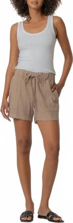 Kut from the Kloth Katana Linen Shorts In Khaki