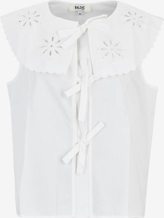 Balzac Paris Bio-Popelinetop mit besticktem Oversizekragen Moana