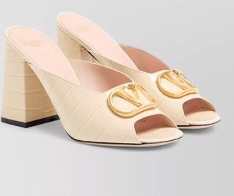 Valentino Garavani vlogo signature leather mules block heel