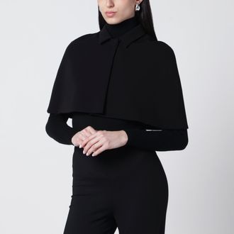 Max Mara Cappa crop in cady nera