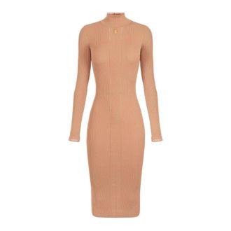 Elisabetta Franchi Dames, Jurken, Bruin, Maat: L Leer