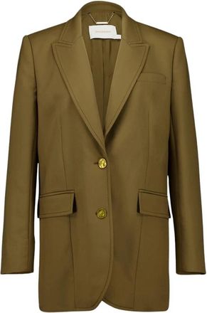 Zimmermann Groene Wollen Jas - Dames - Blazers - Groen - S - Wol - Jassen