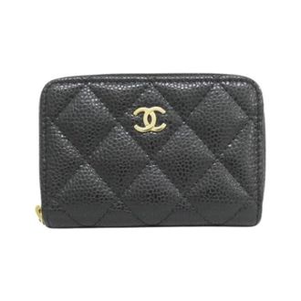 Chanel Pre-owned Timeless Classic Line Grained Calfskin Coin Case - Dames - Pre-owned - Zwart - Maat: ONE Size