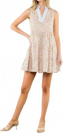 THML Clothing Petals Sleeveless Dress In Pink