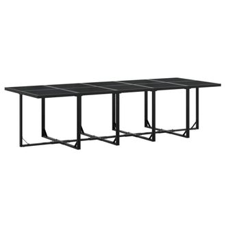 Berkfield Home Beautiful 15 Piece Garden Dining Set Black Poly Rattan