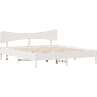 vidaXL Vidaxl - Bed Frame without Mattress White 180x200 cm Super King Solid Wood Pine