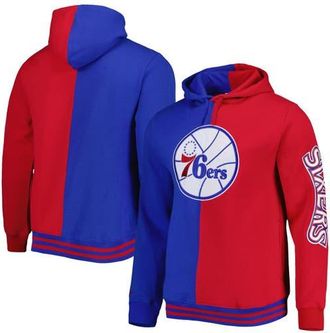 Mitchell & Ness Mens Mitchell & Ness Royal/Red Philadelphia 76ers Hardwood Classics Split Pullover Hoodie at Nordstrom, Size X-Large