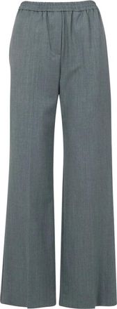 Max Mara Petra Broek - Dames - Wijde Broeken - Grijs - L - Wol - Broeken